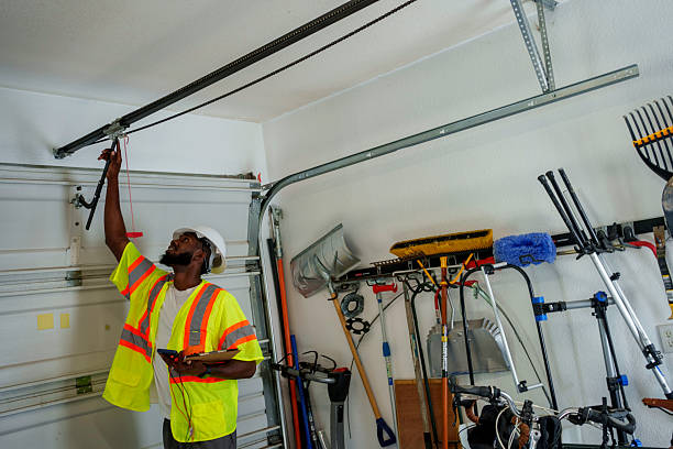 Professional Garage Door Panel Replacement technician working in Hughes County County, OK